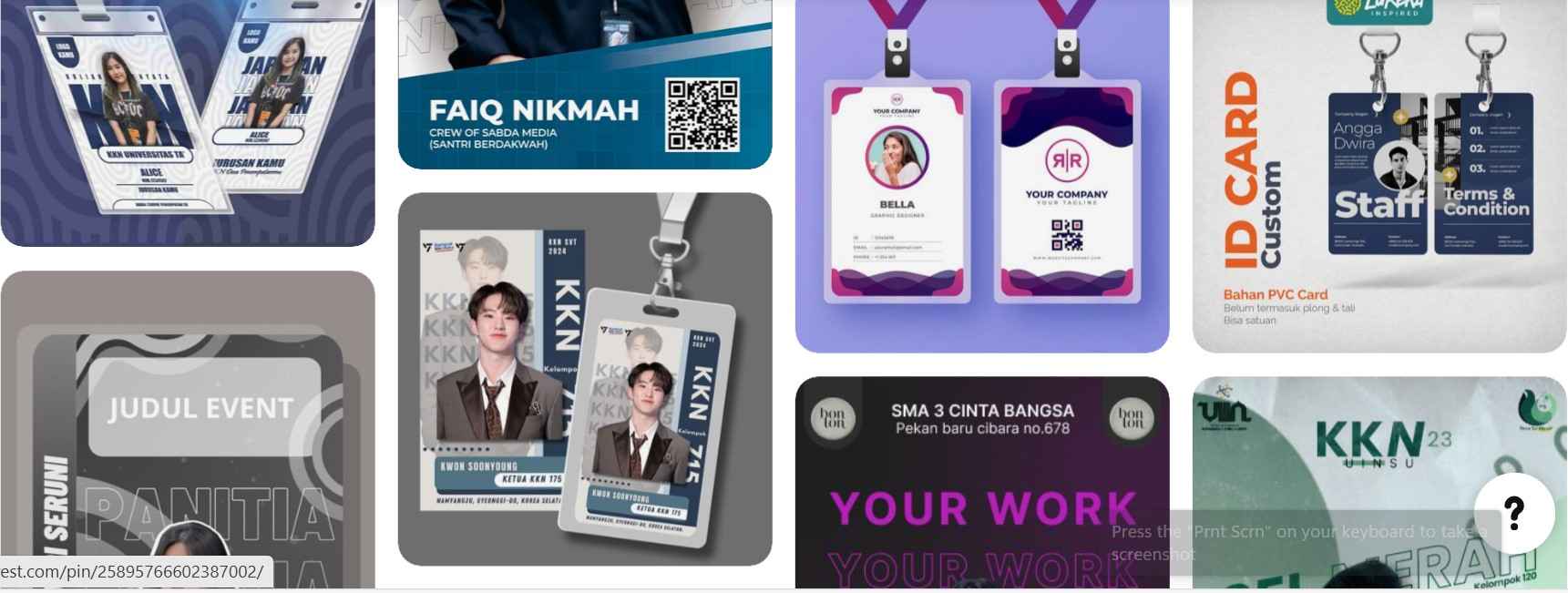 Mencari Contoh ID Card Panitia Keren di Pinterest